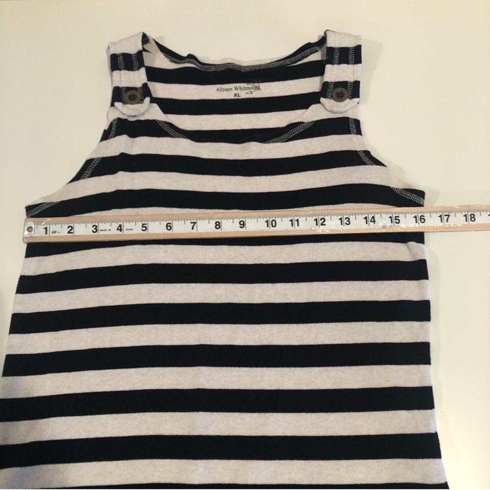 Allison Whitmore Black and White Striped Tank Top XL - Picture 3 of 6